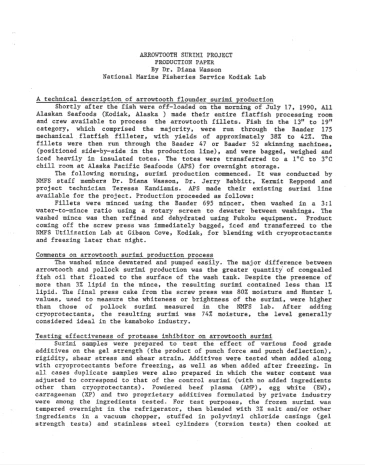 Undated Arrowtooth Fluonder Report