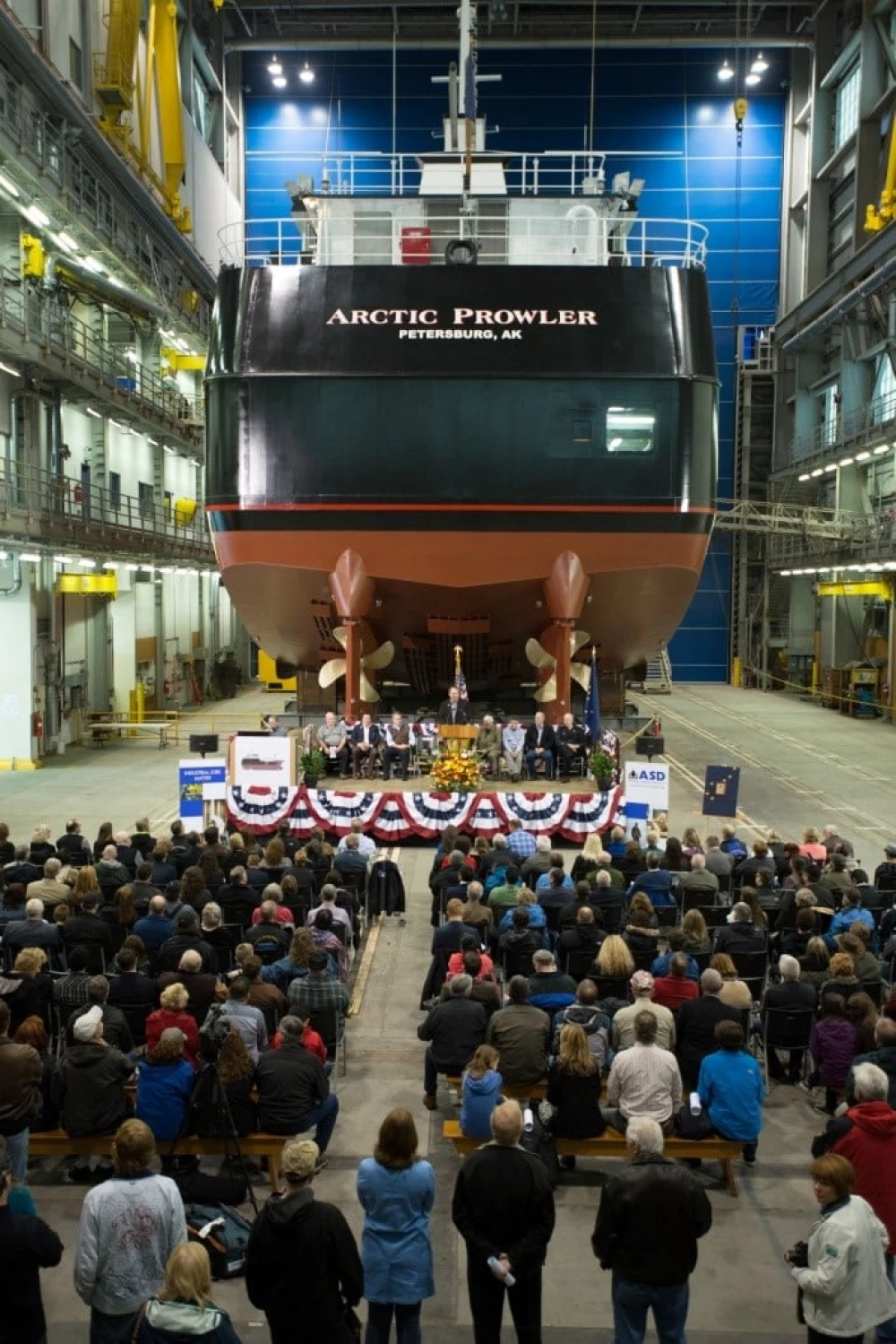 Arctic Prowler at a launching ceremony