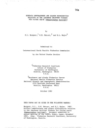 1982 Surface Temperatures and Salmon Distribution Relative to the Japanese Driftnet Fishery for Flying Squid NPFC