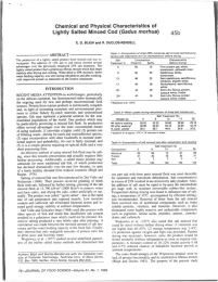 1986 Chemical and Physical Characteristics of Lightly Salted Minced Cod