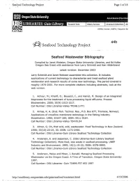 2003 Seafood Wastewater Bibliography OSU