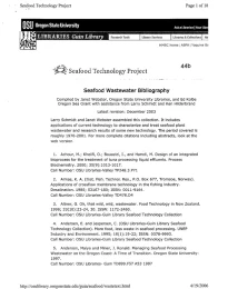2003 Seafood Wastewater Bibliography OSU
